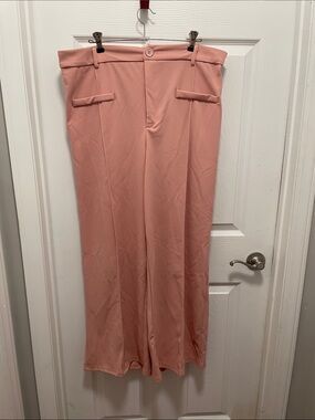 SHEIN Curve Dusty Rose Wide-Leg Trousers